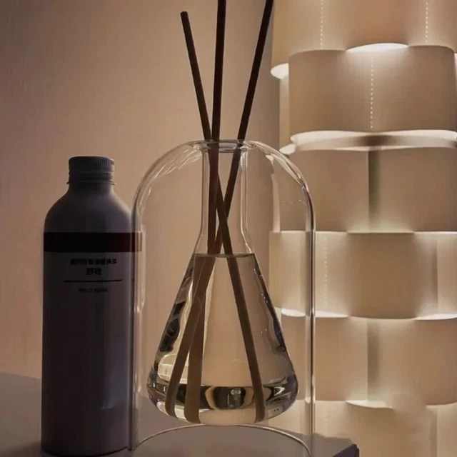 REED STORAGE CONTAINERS Transparent Modern Diffuser Glass Bottle