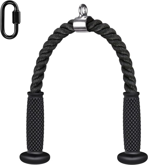 TRICEPS LAT PULL Down Nylon Rope Pulley System Cable Machine Attachment