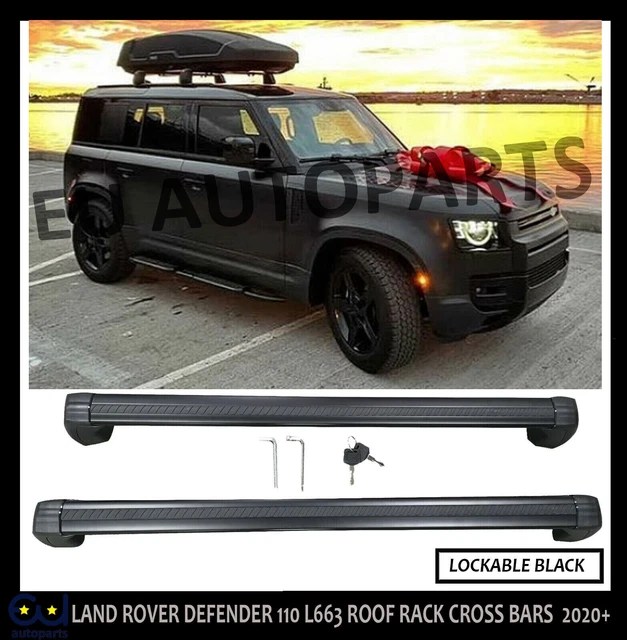 FOR LAND ROVER Defender 110 L663 Roof Rack Cross Bars Lockable Black