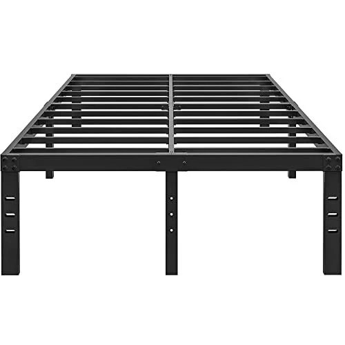 SIZE BED FRAME No Box Spring Needed Heavy Duty Black Metal Queen 16