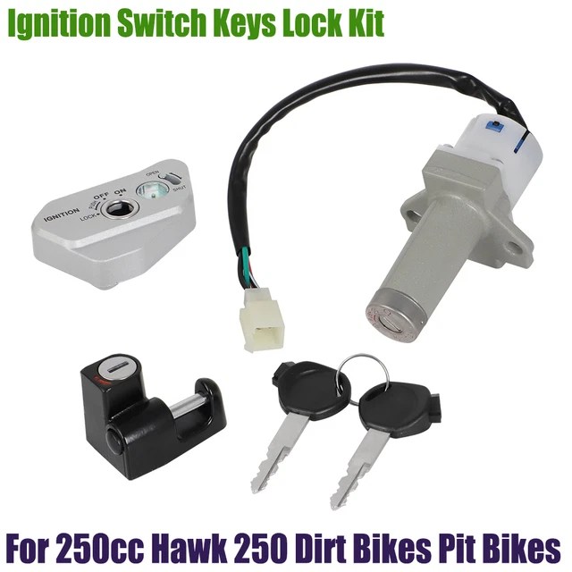 IGNITION SWITCH KEYS Lock Kit Assembly For 250cc Hawk 250 Dirt Bikes