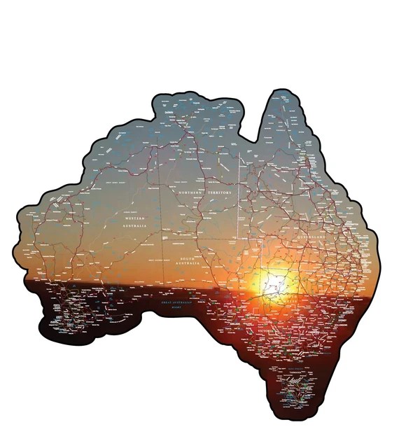 AUSTRALIA MAP DECAL Sticker Caravan RV sticker decal, road custom 48.