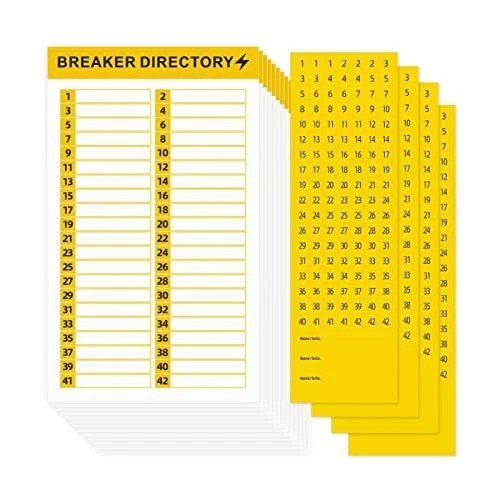 16 SHEETS BREAKER Panel Labels Electrical Box Sticker Numbers Breaker