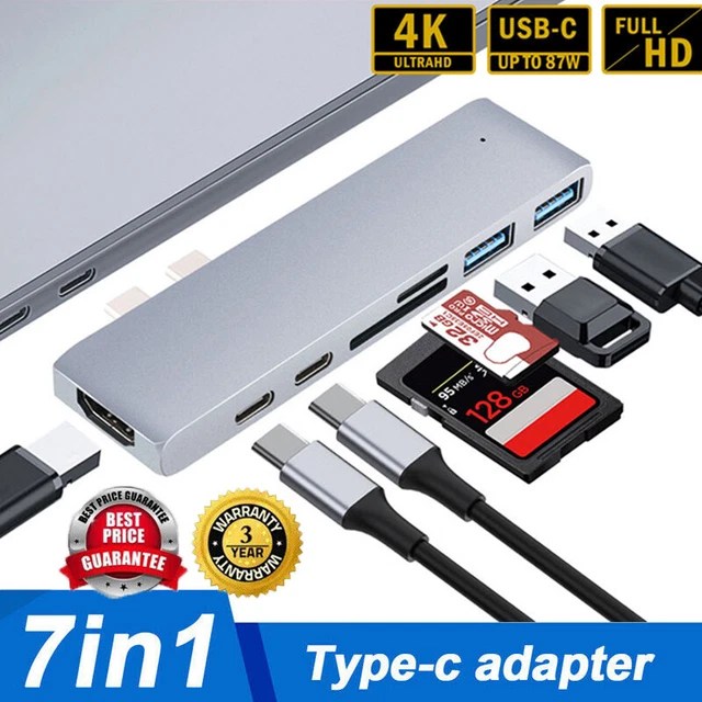 USB C HUB Multiport Type C Adapter For MacBook Pro/Air iPad