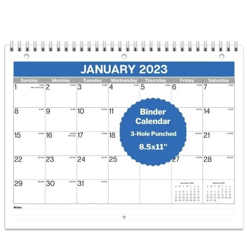 SMALL WALL CALENDAR 20232024 (Blue, 8.5x11"), Use Now to June 2024 12.29 PicClick