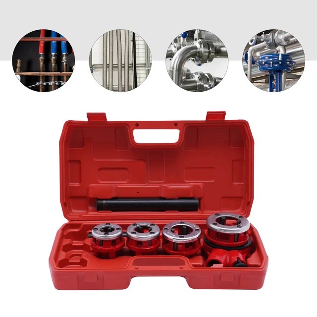 PIPE THREADING KIT Handheld Plumber Die Ratcheting Pipe Thread Threader