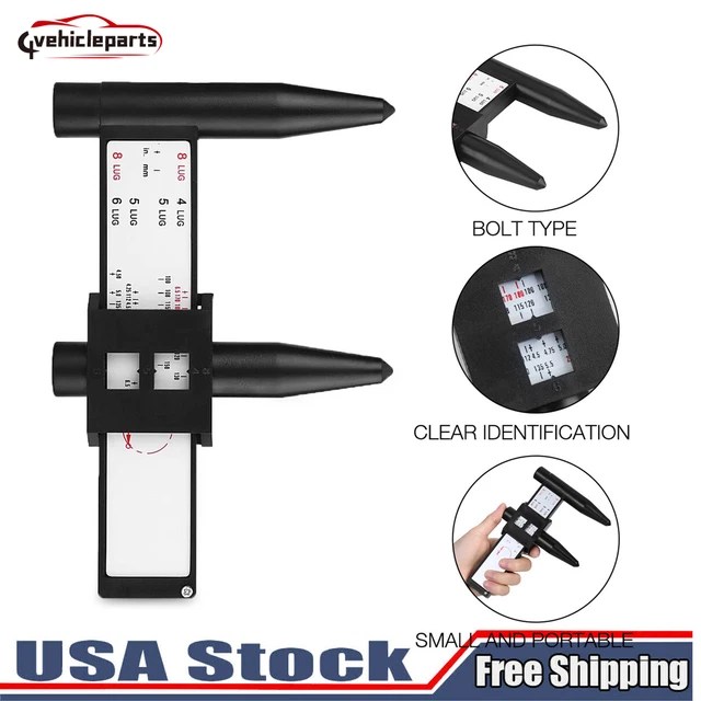 CAR WHEEL RIM Bolt Pattern Sliding PCD Lugs Measuring Tool Gauge Ruler