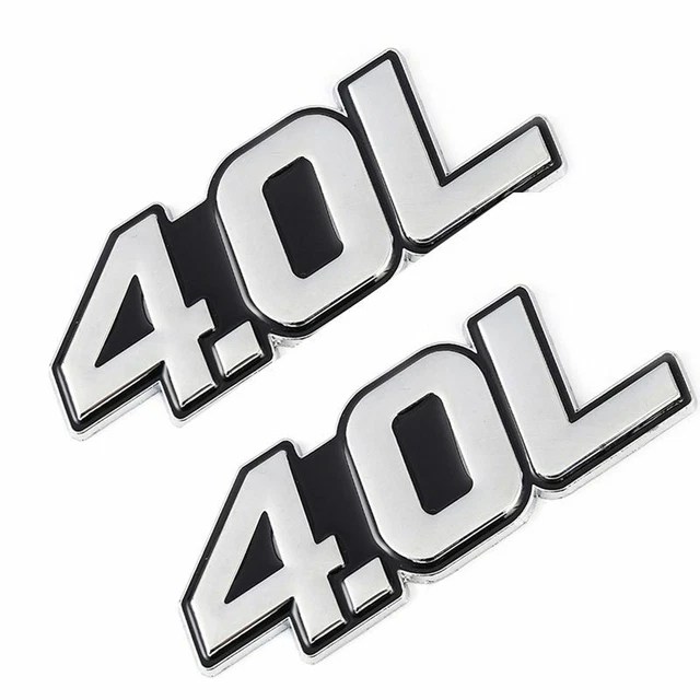2X CAR EMBLEMS 4.0L Rear Trunk Decal Side Fender Badge Sticker Logo