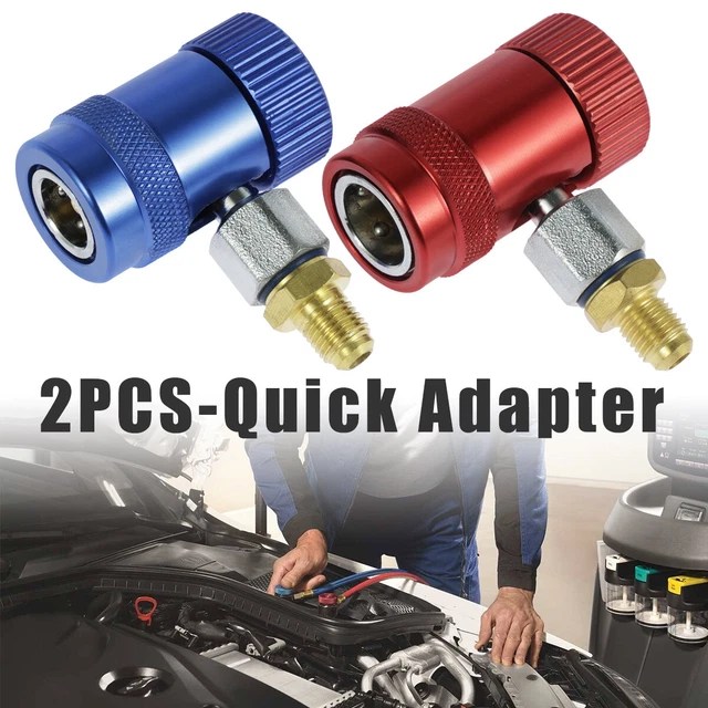 2 X R1234YF Quick Couplers Adapters Auto AC High Low Manifold Gauge Set