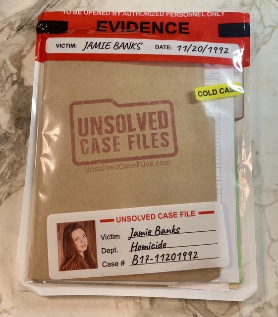 UNSOLVED CASE FILES Jamie Banks Cold Case Murder Mystery Game Good