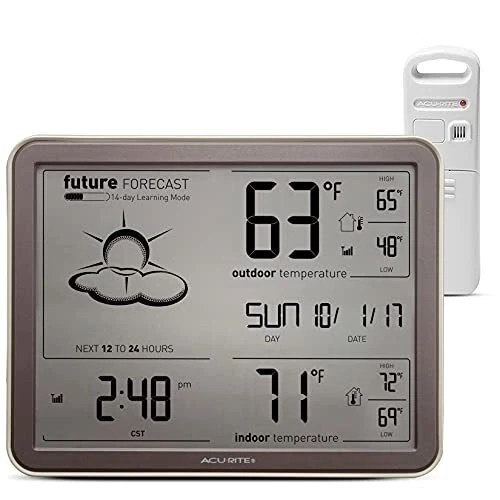 WIRELESS WEATHER STATION SelfLearning Forecast with Atomic Clock Black
