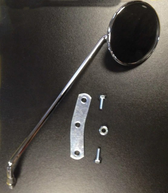 ROUND HANDLEBAR MIRROR stem & bracket RIGHT for Vespa PX / LML Star by