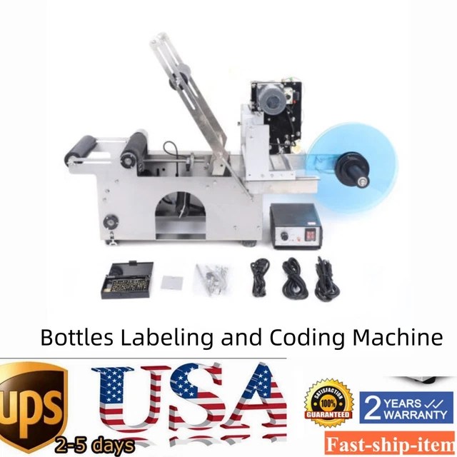 SEMIAUTOMATIC LABELING&CODING MACHINE Round Bottle Jar Label Marking