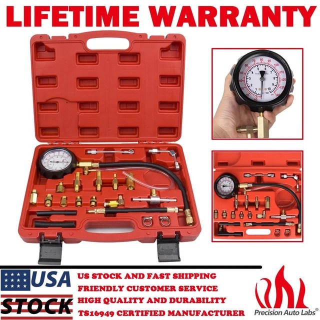 UNIVERSAL FUEL INJECTION Gauge Pressure Tester Test Kit Car System Pump