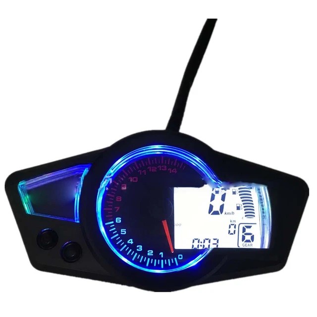MOTORCYCLE SPEEDOMETER TACHOMETER Gauge LCD Digital Multi Function