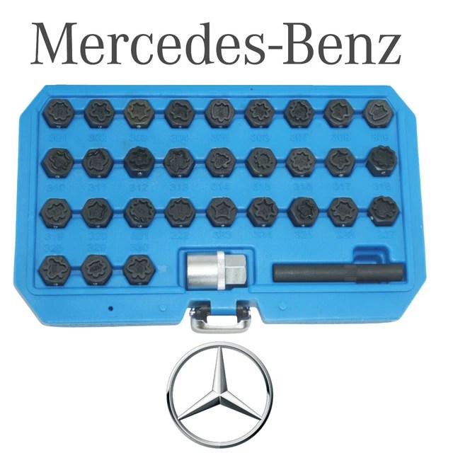 32PC MERCEDES BENZ Rim Lock Socket Set Locking Wheel Nut Remover £59.99