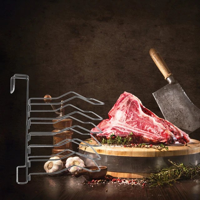 2 PIECES STAINLESS Steel Steak Rack Cooling Racks KItchen Divider £22.