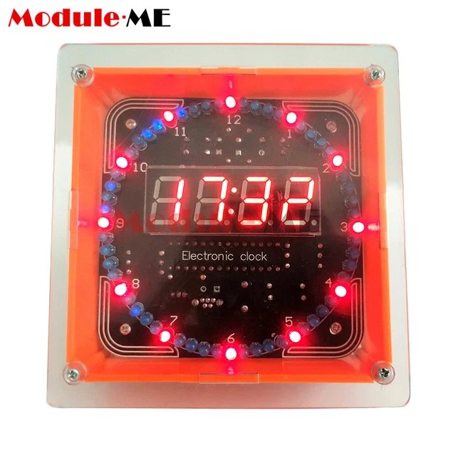 DS1302 DIY ROTATING LED Electronic Digital Clock Kit Learning Board
