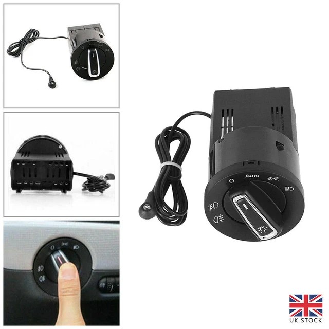 CAR AUTO HEADLIGHT Switch Chrome with Light Sensor Module For VW Golf