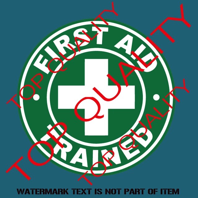 FIRST AID TRAINED Decal Sticker Commercial Oh&S Van Warning Decals