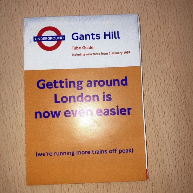 LONDON UNDERGROUND TUBE Map (. Gants. Hill. 1997. ) £1.99 PicClick UK