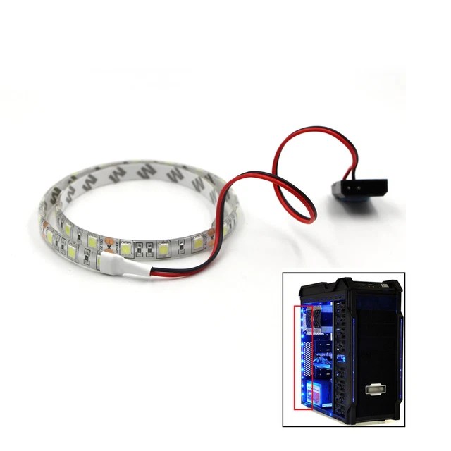 1M 2M PC Case Modding Led Strip Computer Lighting DUAL Molex Connector
