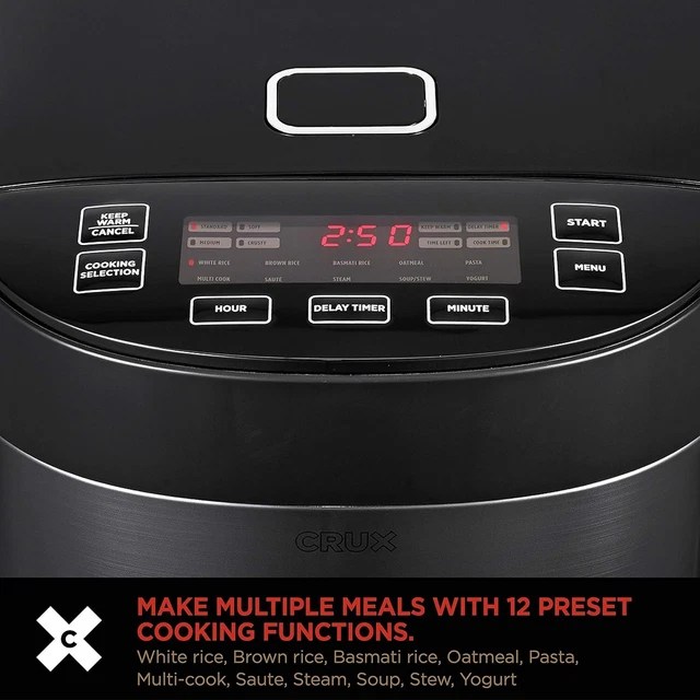 CRUX 20 CUP Induction Rice Cooker MultiCooker Food Steamer Slow Cooker