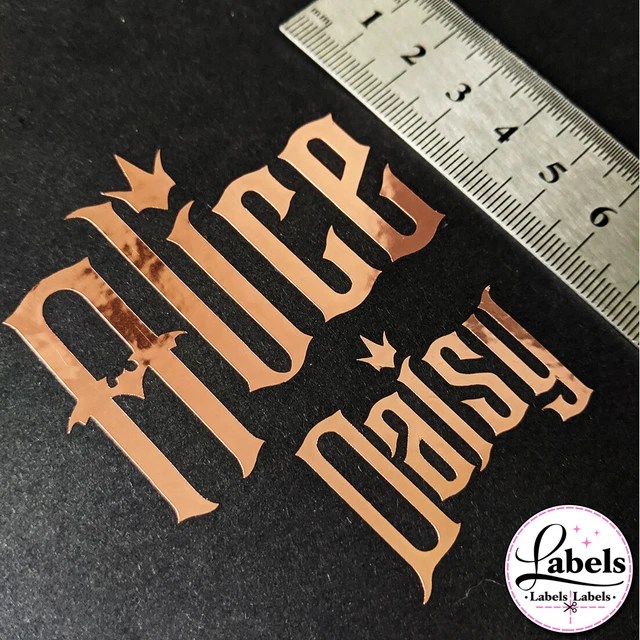 PERSONALISED DISNEY VILLAIN Style Label Vinyl Sticker Font Custom Name