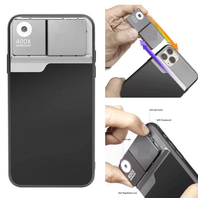 400X HD MICROSCOPE Camera Lens Phone Case Cover for iPhone12/12 Pro/12