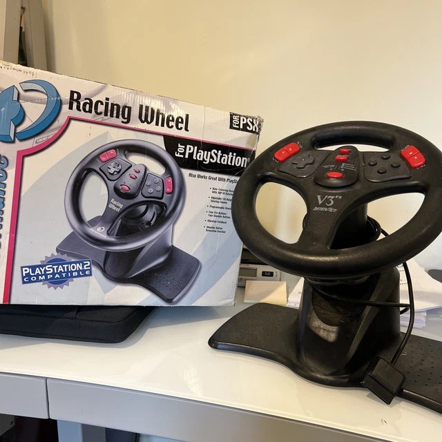 PERFORMANCE V3FX RACING Wheel 2 Playstation PS2 Steering Wheel Tested