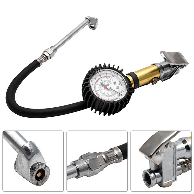 CAR TYRE PRESSURE Inflator Air Gun Test Compressor Gauge Dial Airline
