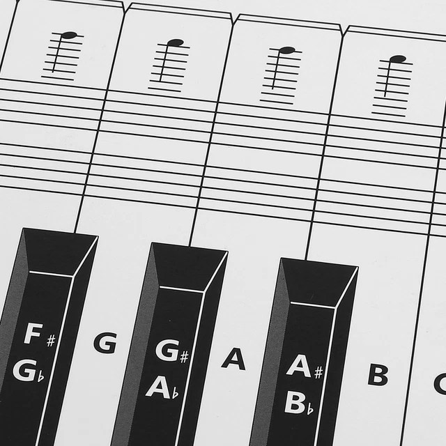 PIANO KEYBOARD NOTE Chart 88 Keys Exercise Comparison Table Portable