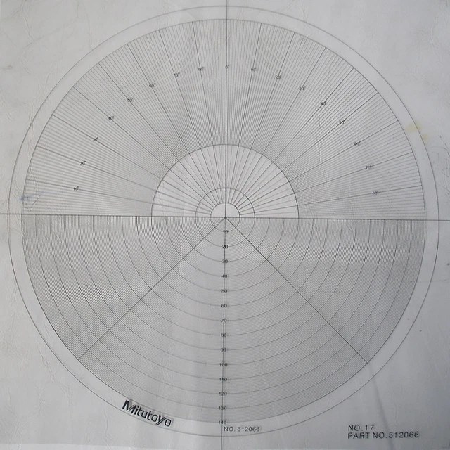 OPTICAL COMPARATOR CHART For Profile Projector Overlay Chart Mitutoyo