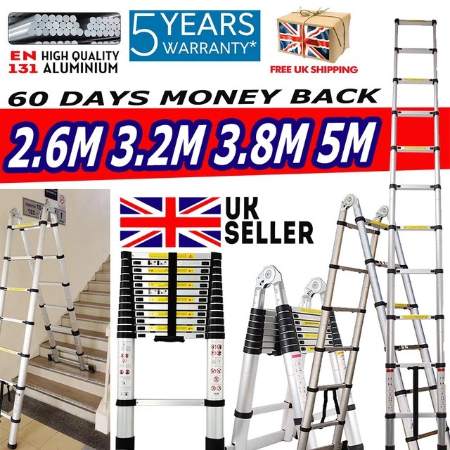 TELESCOPIC LOFT FOLDING Ladder Extendable Collapsible Step Ladders