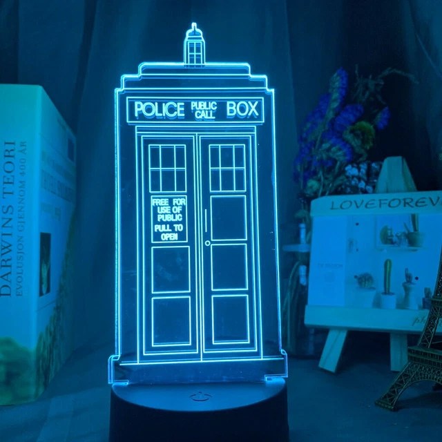 DOCTOR WHO STYLE LED Night Light Table Lamp Xams Gift 7Color 3D Tardis