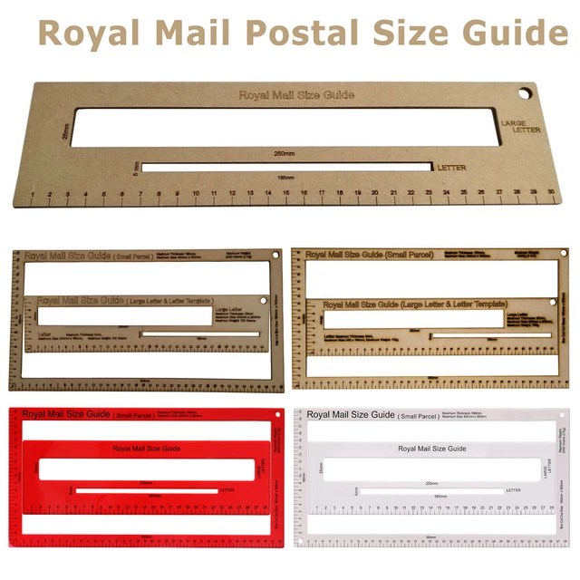 ROYAL MAIL PPI Letter Size Charge Guide Ruler Post Office Postal Price