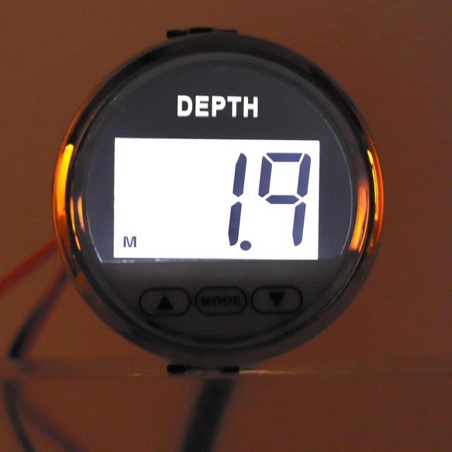 DEPTH SOUNDER DASH Depth Finder Transducer With White Backlight Parts