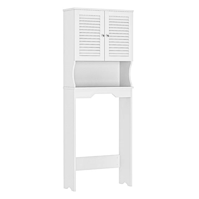 OVER TOILET Storage Rack in White Bathroom Organizer Shelf for