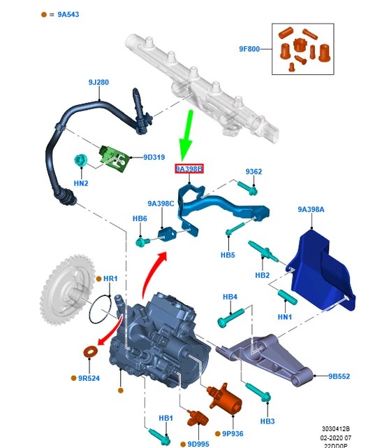 FORD RANGER T6 MK1 Fuel Injection Pump Bracket 1948682 NEW GENUINE £69.