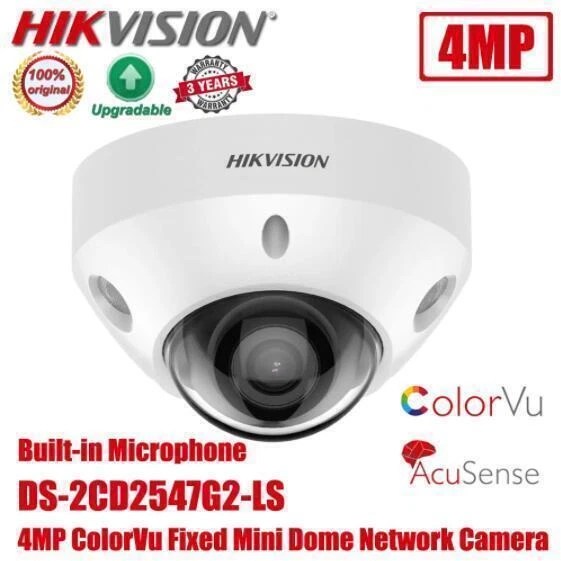 HIKVISION DS2CD2547G2LS COLORVU 4MP IP Mini Dome Camera PoE Builtin