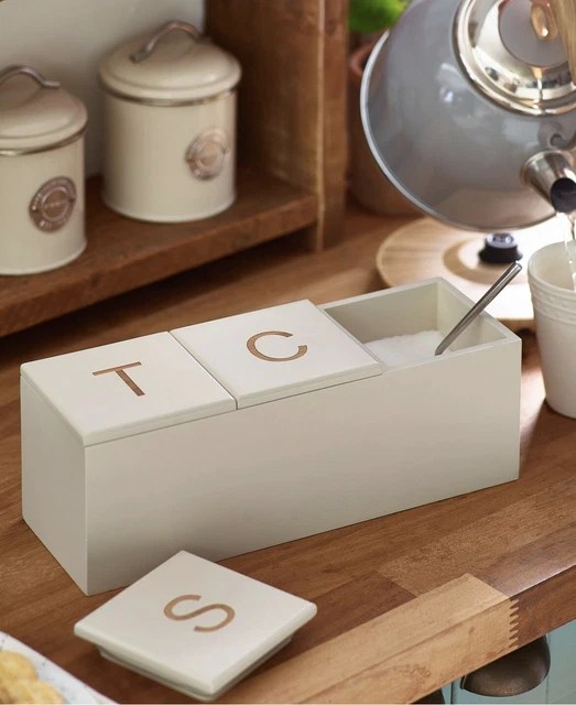 NEXT CREAM BAMBOO Tea, Coffee & Sugar Storage Jar Box Brand New £14.99 PicClick UK