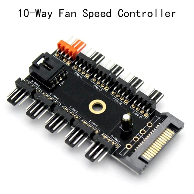 FAN HUB SPEED Controller Regulator 12V Computer Caseinterface Chassis