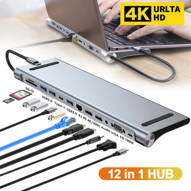 USB C HUB Multiport Type C Adapter For MacBook Pro/Air iPad