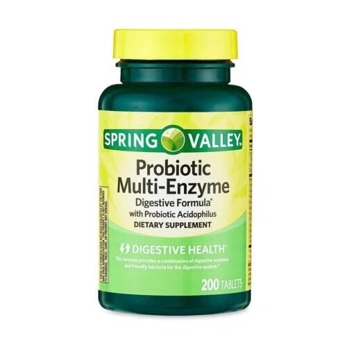SPRING VALLEY PROBIOTIC MultiEnzyme Digestive Formula Tablets 200