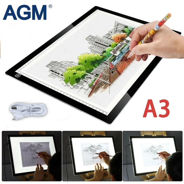 AGM A3 LIGHTBOX LED Drawing Tracing Board Copy Pad Tattoo Micro