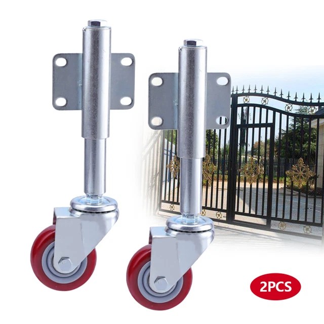 2 PACK SPRING Loaded Swivel Fences Gate Caster Gate Wheel Suspension