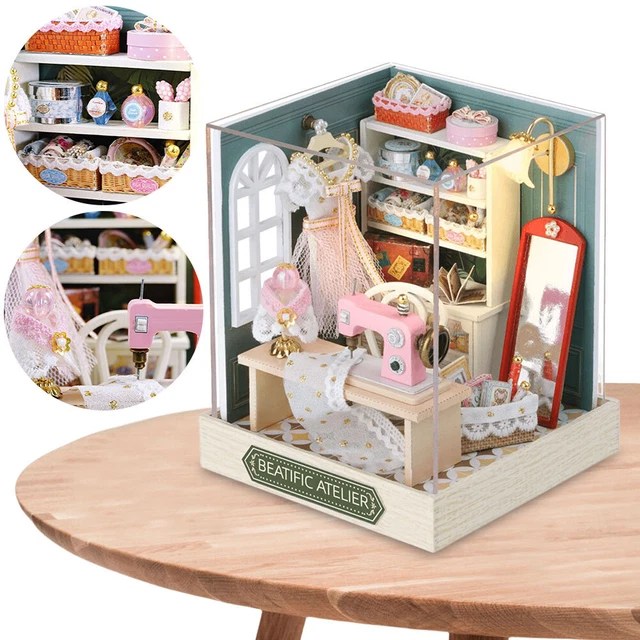  DIY SMALL House Kit With Furniture Making Room Toy Home Bedroom Decor