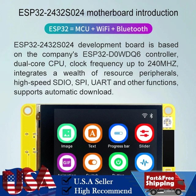 ESP32 DEVELOPMENT BOARD Display WiFi Bluetooth Touch Screen LVGL Dual