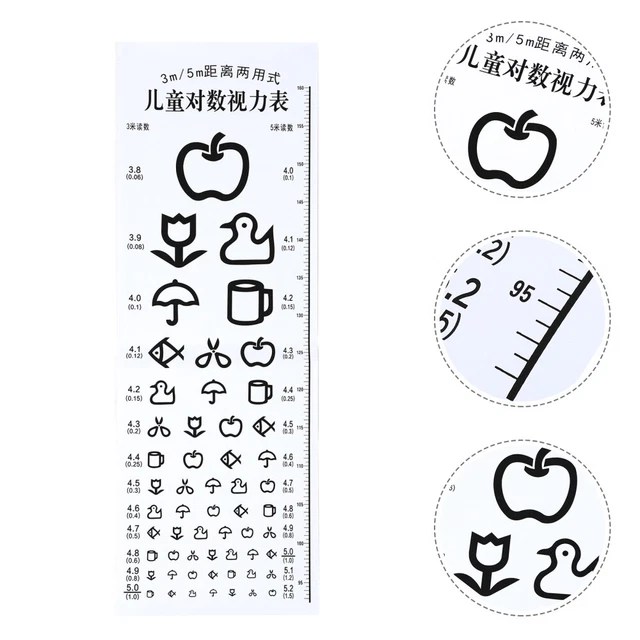 EYE VISION TEST Chart Eye Chart for Kids Eye Exam Chart EUR 5,66