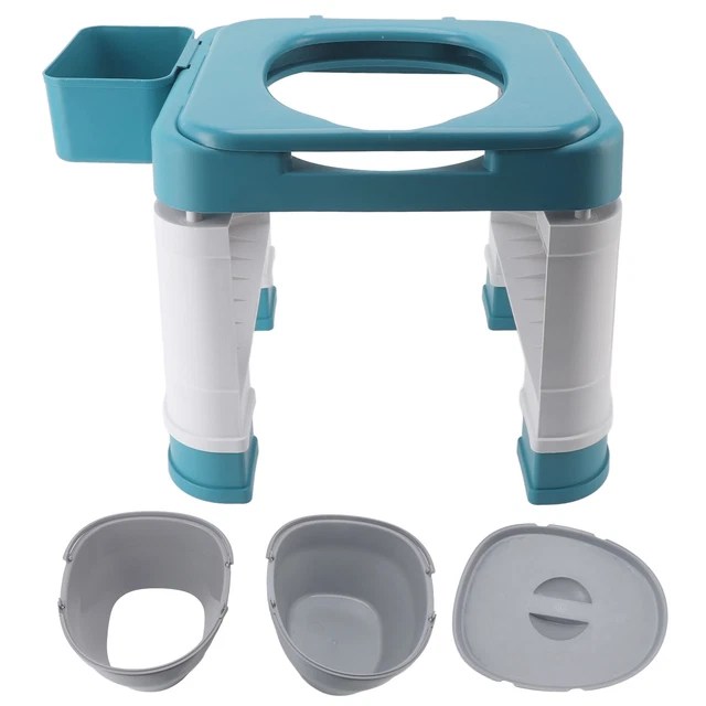 BEDSIDE COMMODE TOILET Height Adjust Prevent Slip Portable Toilet Chair